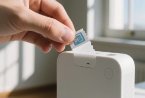 Easy-remove labels peeling cleanly from glass surface without residue