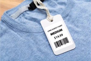 Blank uncoated hang tags for clothing, compatible with thermal printers and hand-written labels