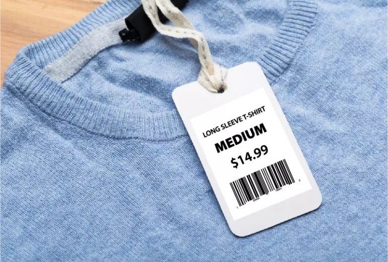 Blank uncoated hang tags for clothing, compatible with thermal printers and hand-written labels