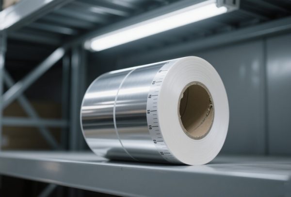 Custom slitting of bright silver PET self-adhesive label rolls to specific widths
