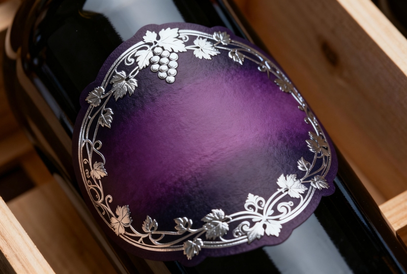 matte wine label design on Bordeaux bottle - premium wine label