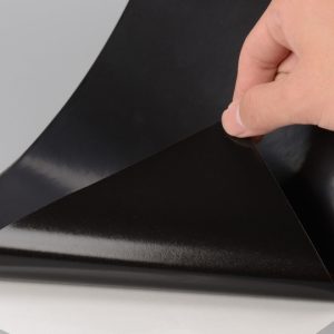 Example of durable black PET adhesive labels applied to an electronic circuit board.